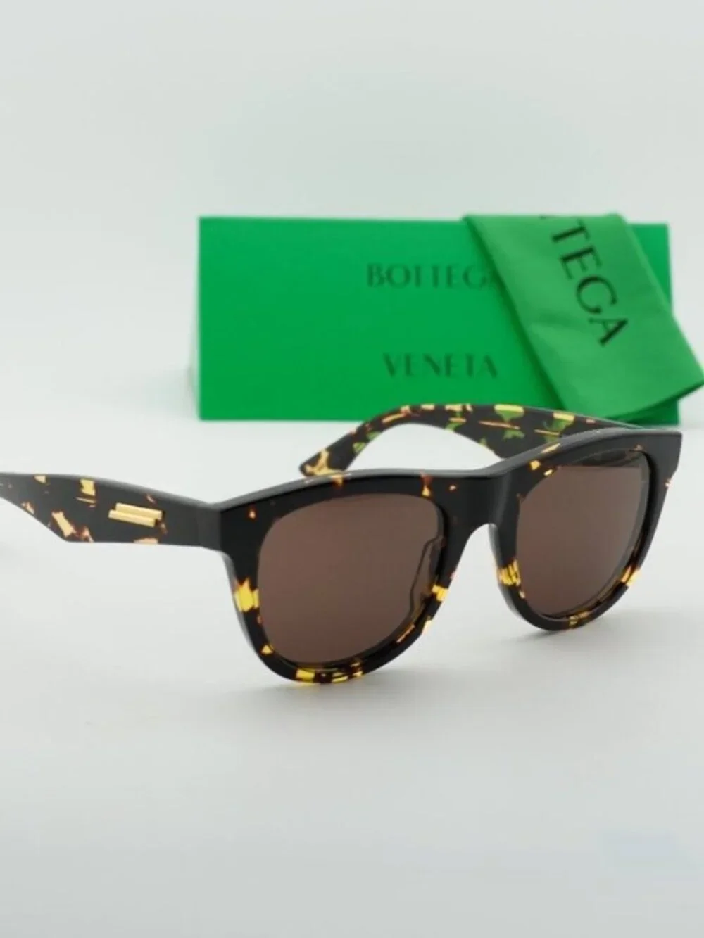 Bottega Veneta BV1001S 002 Square Sunglasses - Havana / Brown